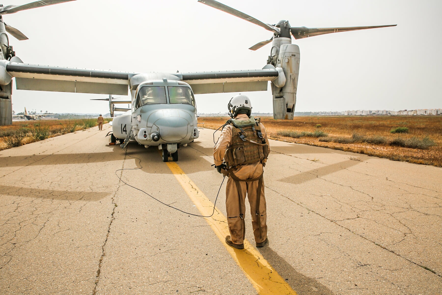Entraînement d'un MV-22 aircraft dans le cadre de l'exercice militaire African Lion 2021 vers la ville de Tan-Tan