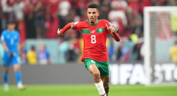 Le milieu de terrain marocain Azzedine Ounahi. Crédit : Icon Sport