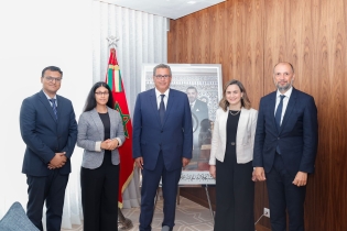 Le Chef du gouvernement, Aziz Akhannouch en compagnie de Roshni Nadar, présidente de HCL Tech