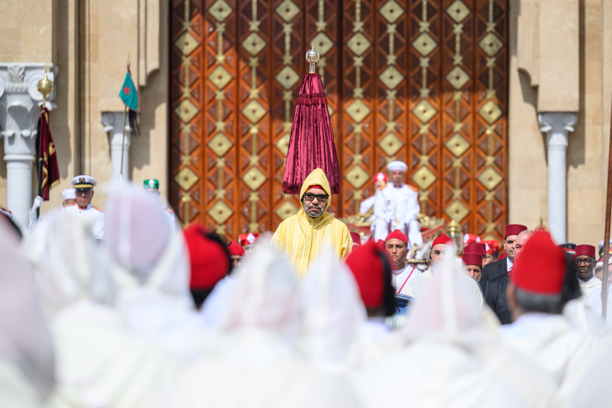 Le roi Mohammed VI présidant la cérémonie d'allégeance à la place du Mechouar au Palais royal de Tétouan, le 31 Juillet 2024.