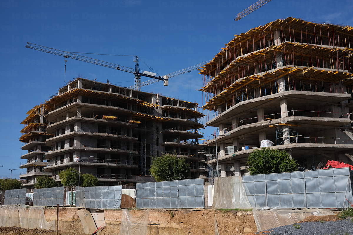 Chantier immobilier. Crédit : Mustapha Razi / Le Desk