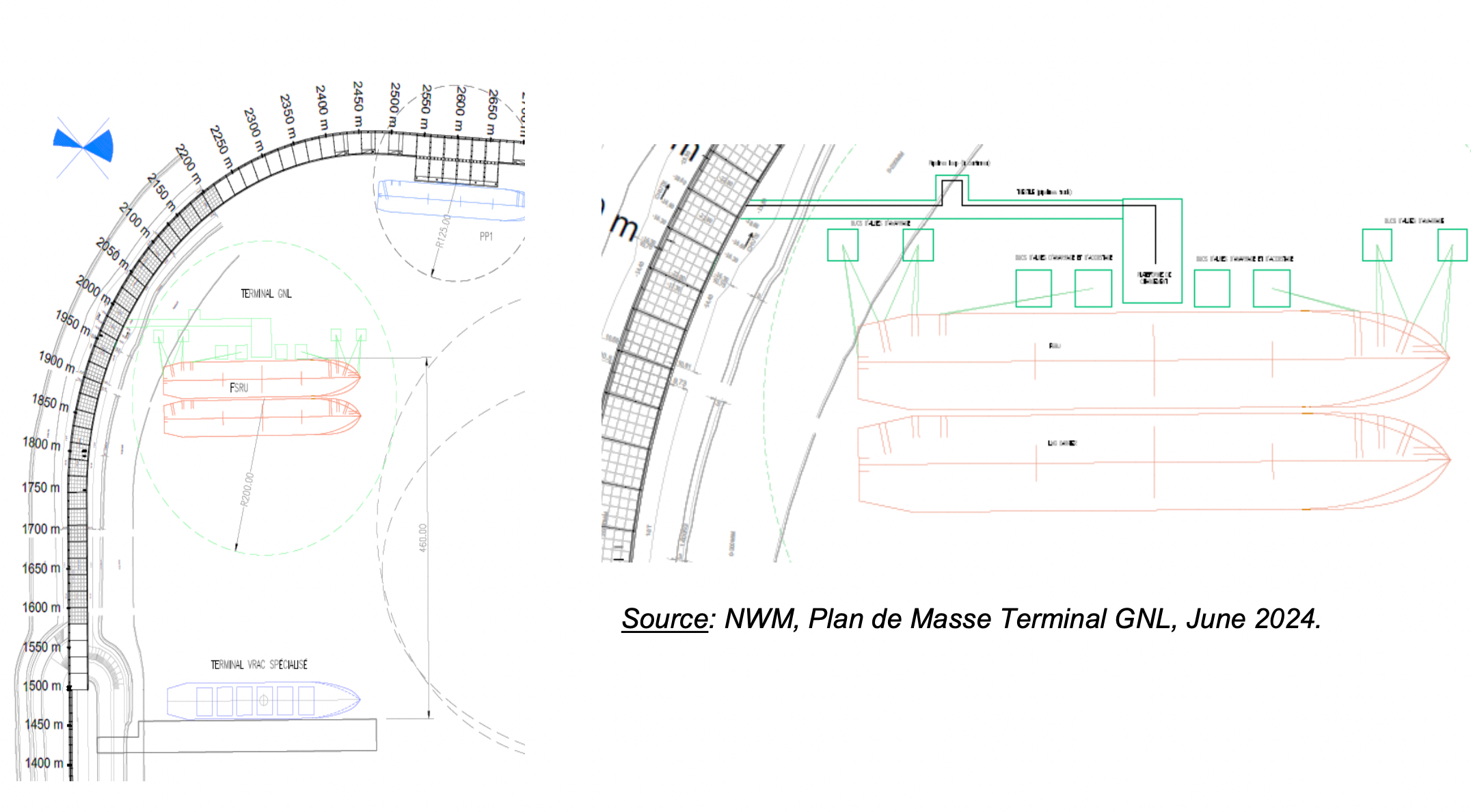 Plan de masse du futur Terminal GNL de Nador West Med