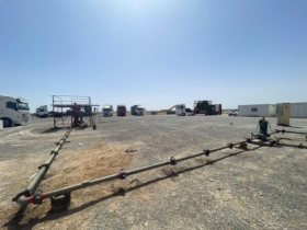 Ultimes préparatifs sur le site du puits MOU-3 de Predator Oil & Gas. Crédit: Predator