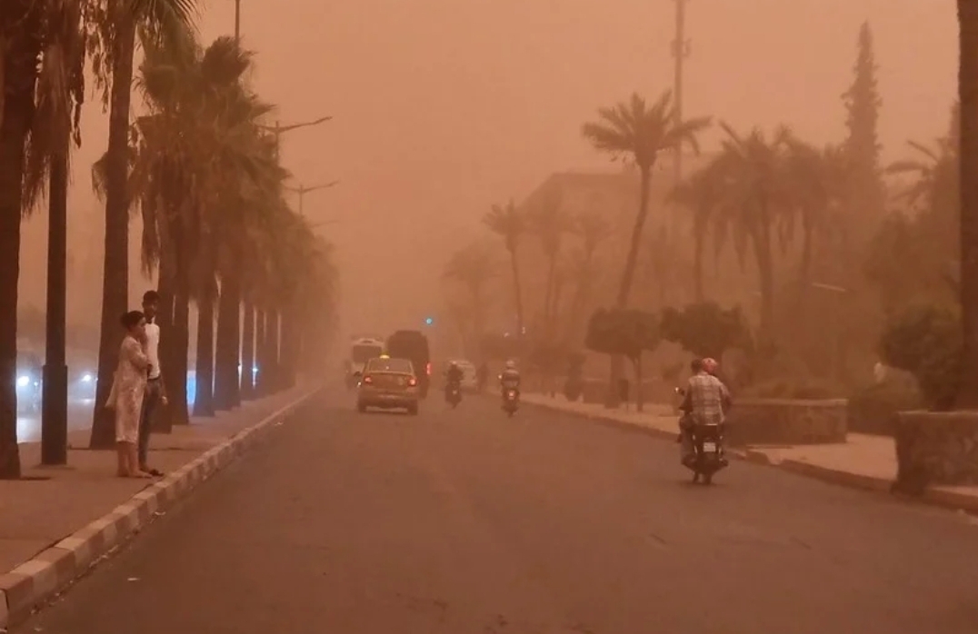 Marrakech sous une tempête de sable. Crédit : DR