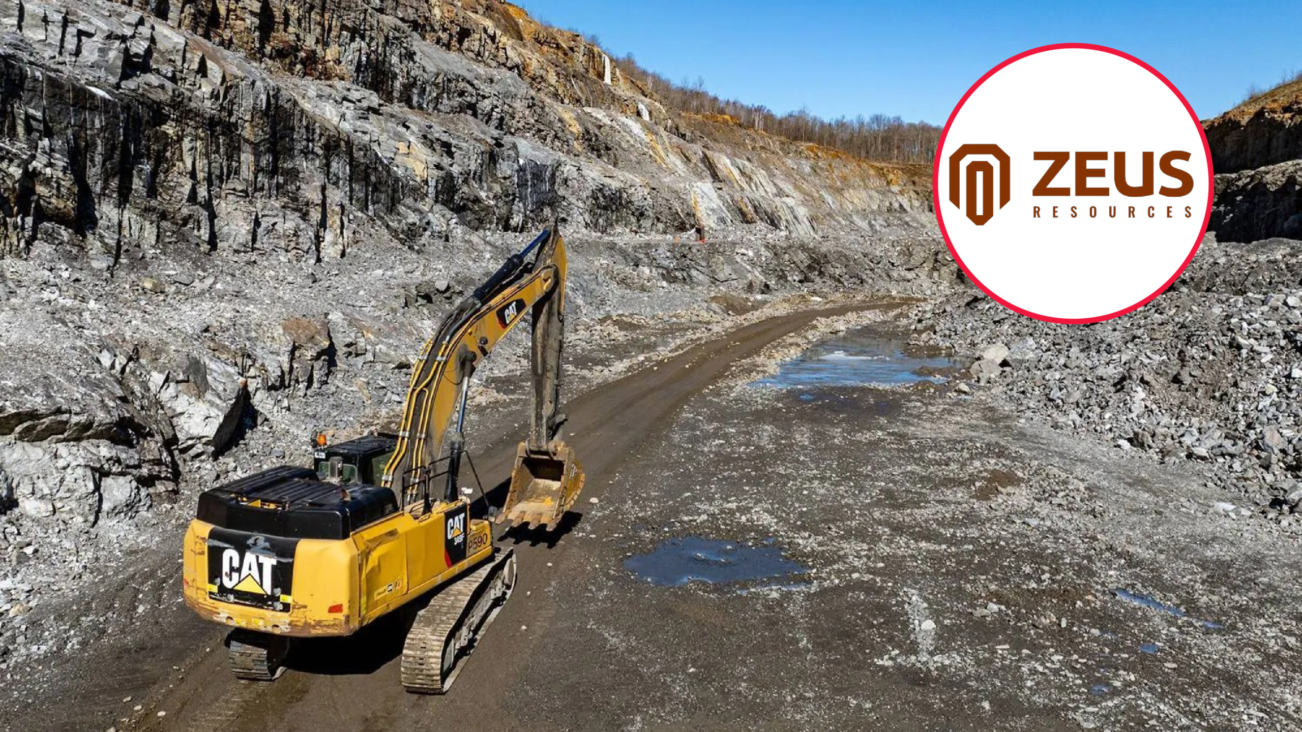 Un engin de mine de la compagnie australienne Zeus Resources (image d'illustration). Montage : Le Desk