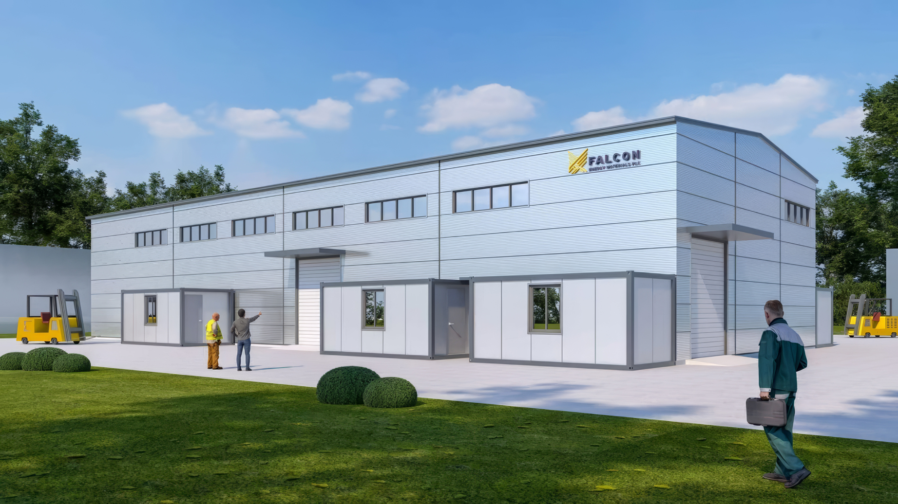 Une maquette numérique de l'usine pilote de Falcon Energy Materials à Jorf Lasfar.