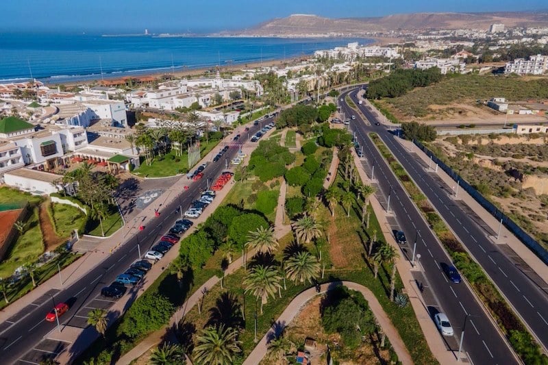 Vue aérienne de la ville d'Agadir. Crédit : DR
