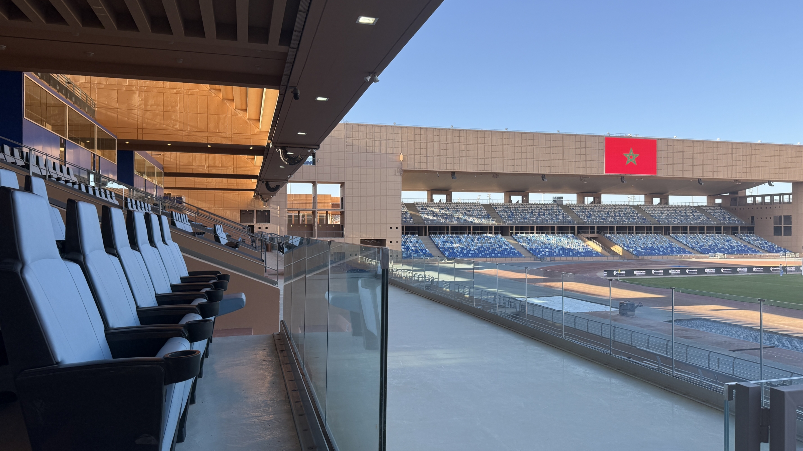 Les espaces VIP du Grand Stade de Marrakech rénovés à l'occasion de la CAN 2025.