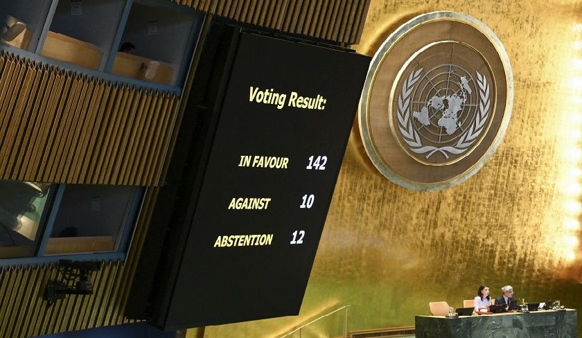 Vote le 12 septembre à l'ONU de la Déclaration de New York en faveur de la création d'un Etat palestinien. Crédit : DR
