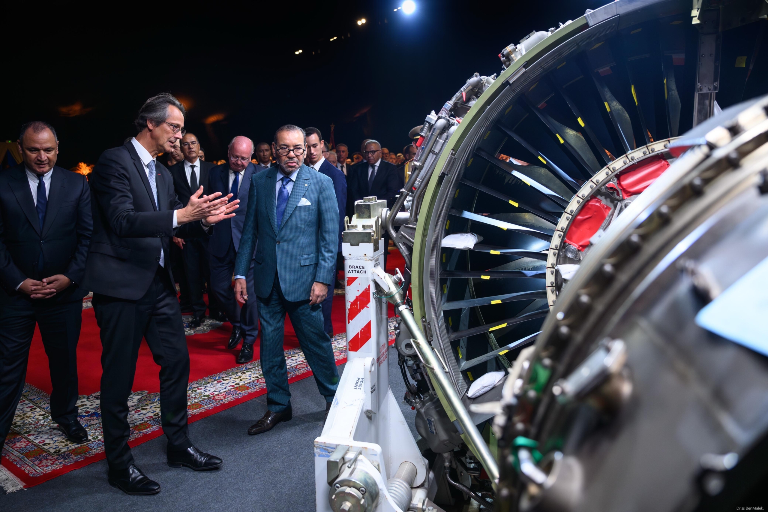 Le roi Mohammed VI au lancement des travaux du complexe industriel de Safran à Nouaceur.