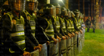 Forces de l'ordre lors des manifestations du mouvement GenZ212. Crédit : Le Desk