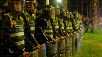 Forces de l'ordre lors des manifestations du mouvement GenZ212. Crédit : Le Desk