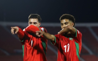 Othmane Maamma et Yassine Gessime mènent la sélection marocaine. Crédit : Raul Bravo / AFP