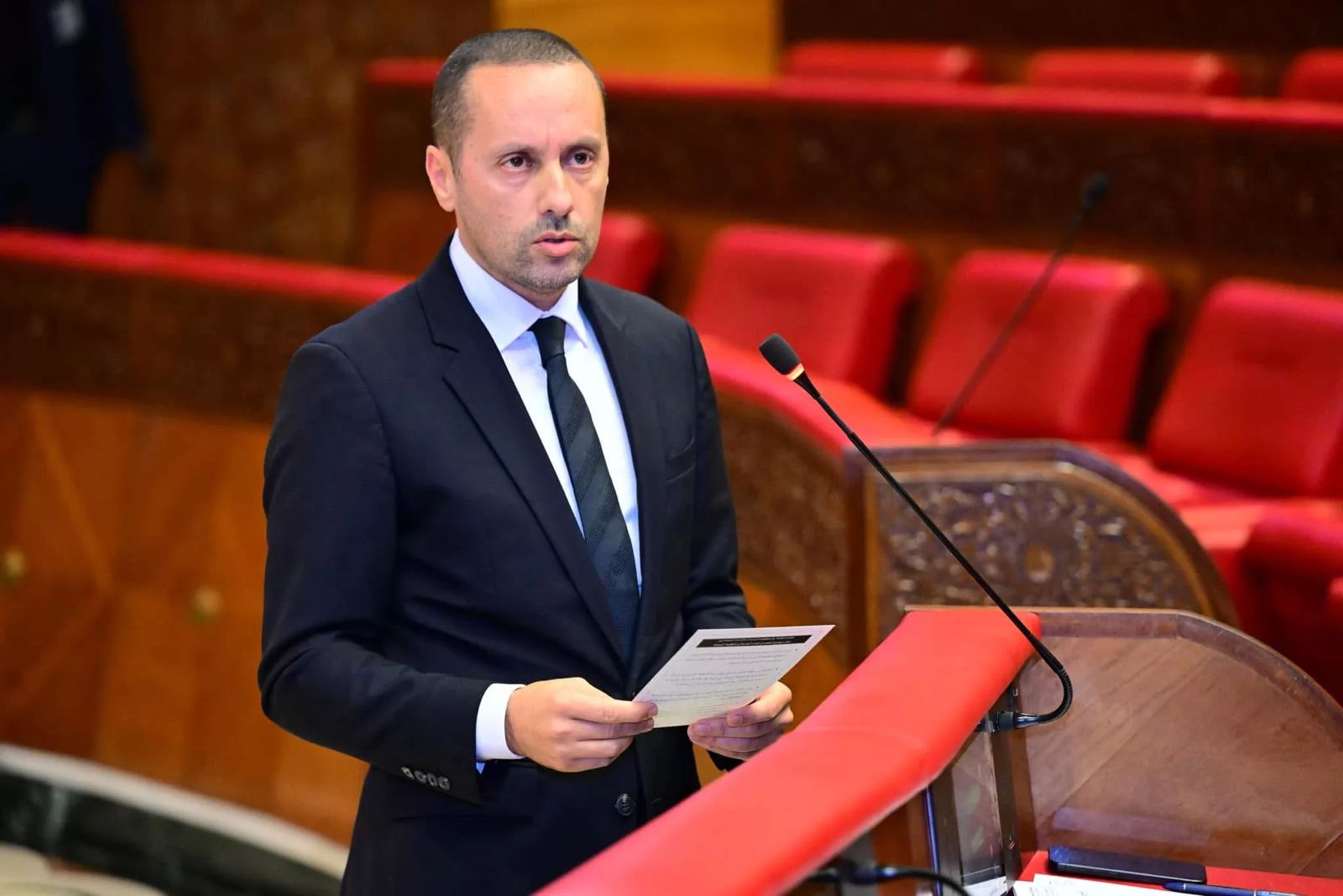 Amine Tehraoui, ministre de la Santé et de la Protection sociale, à la Chambre des représentants. Crédit : MAP