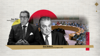 Omar Hilale, représentant permanent du Maroc à l'ONU et son homologue algérien Amar Bendjama.