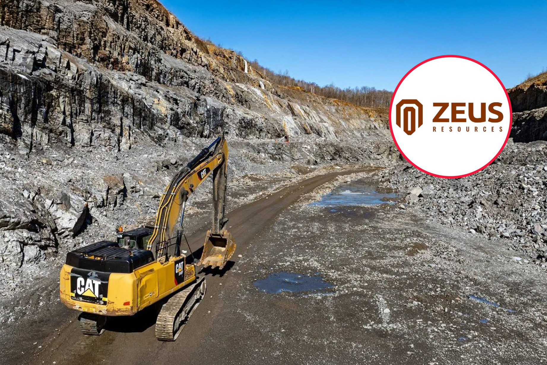 Un engin de mine de la compagnie australienne Zeus Resources (image d'illustration). Montage : Le Desk