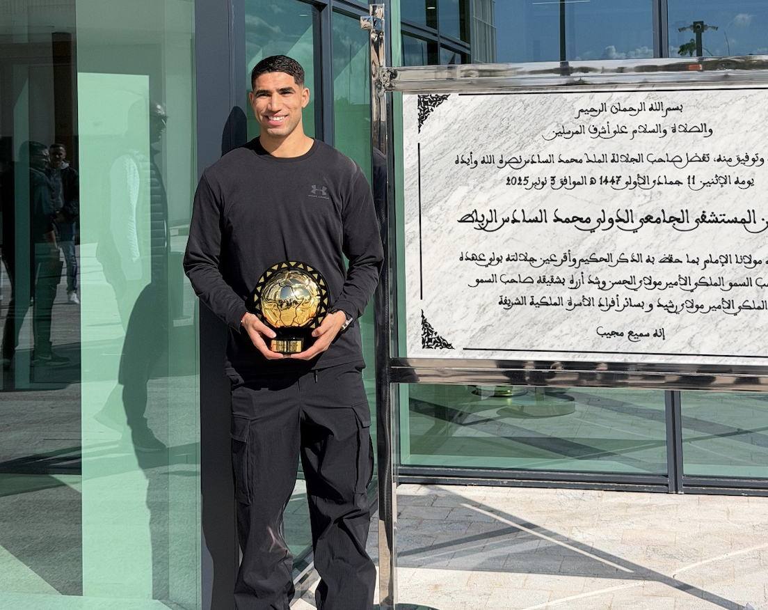 Achraf Hakimi en visite médicale au Complexe Hospitalo-Universitaire International Mohammed VI de Rabat