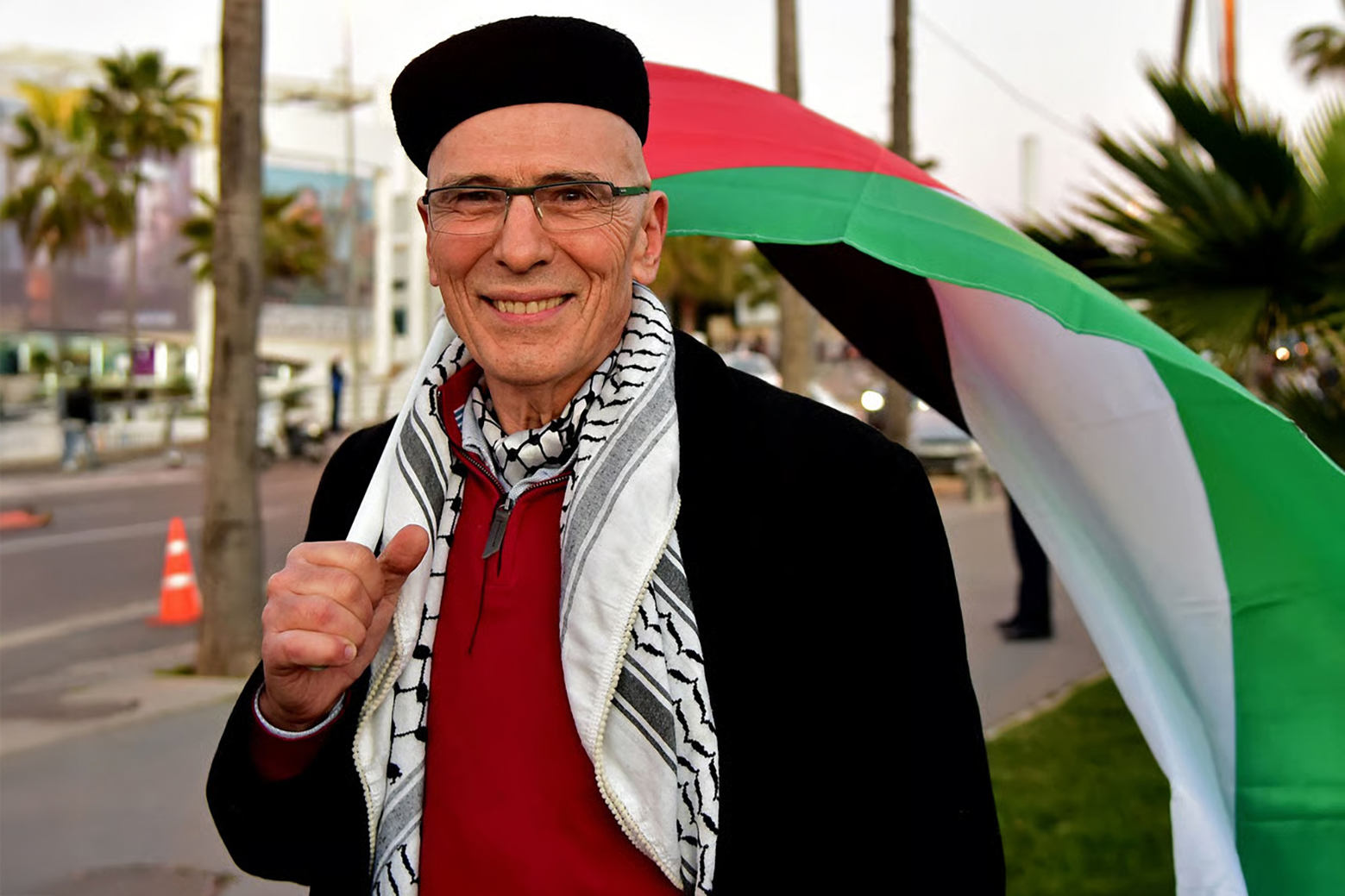 Sion Assidon, lors d’une manifestation pro-palestinienne le 14 février 2019.
