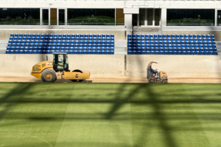 Le Grand Stade de Tanger en fin de travaux.