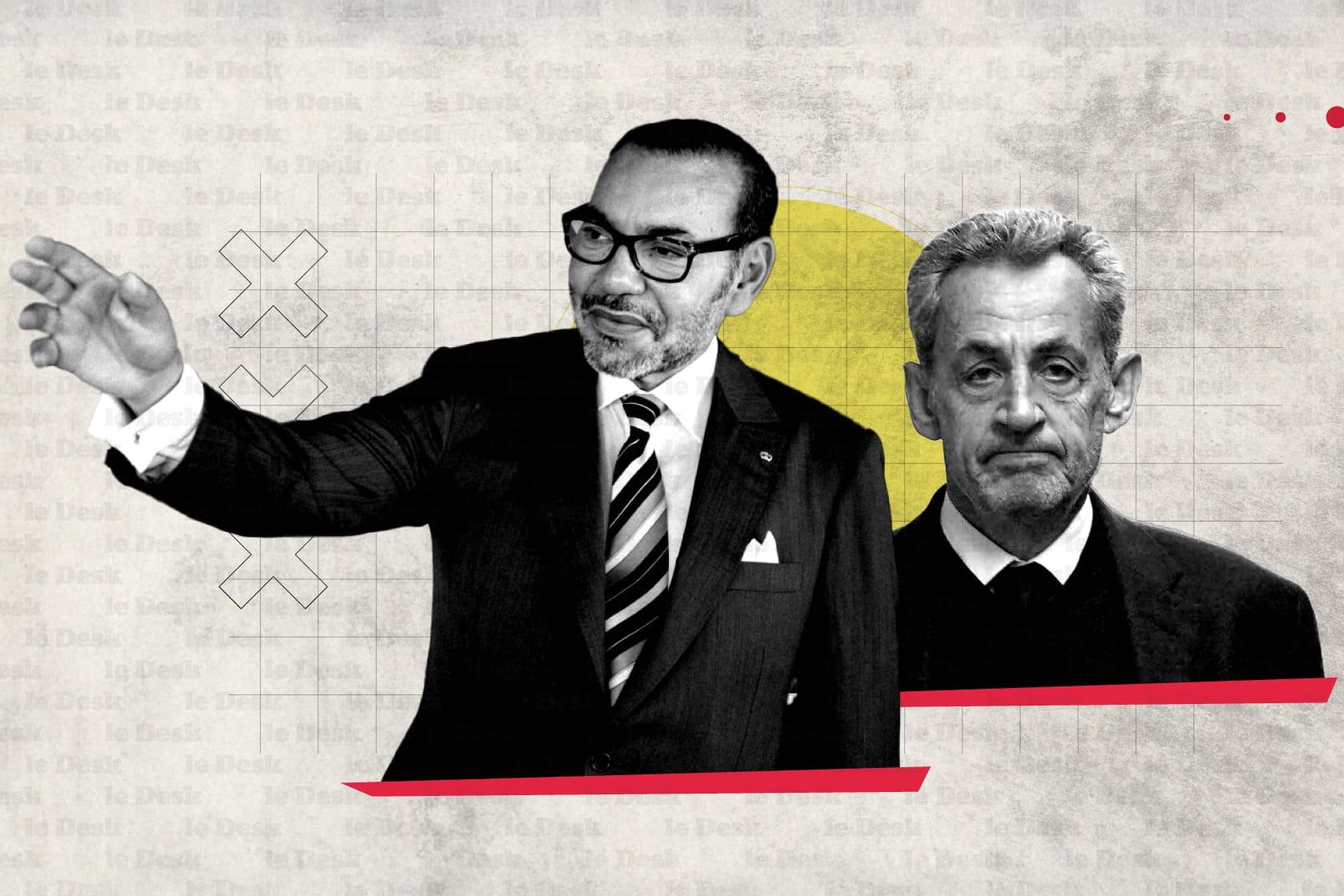 Le roi Mohammed VI et l'ancien président français Nicolas Sarkozy.