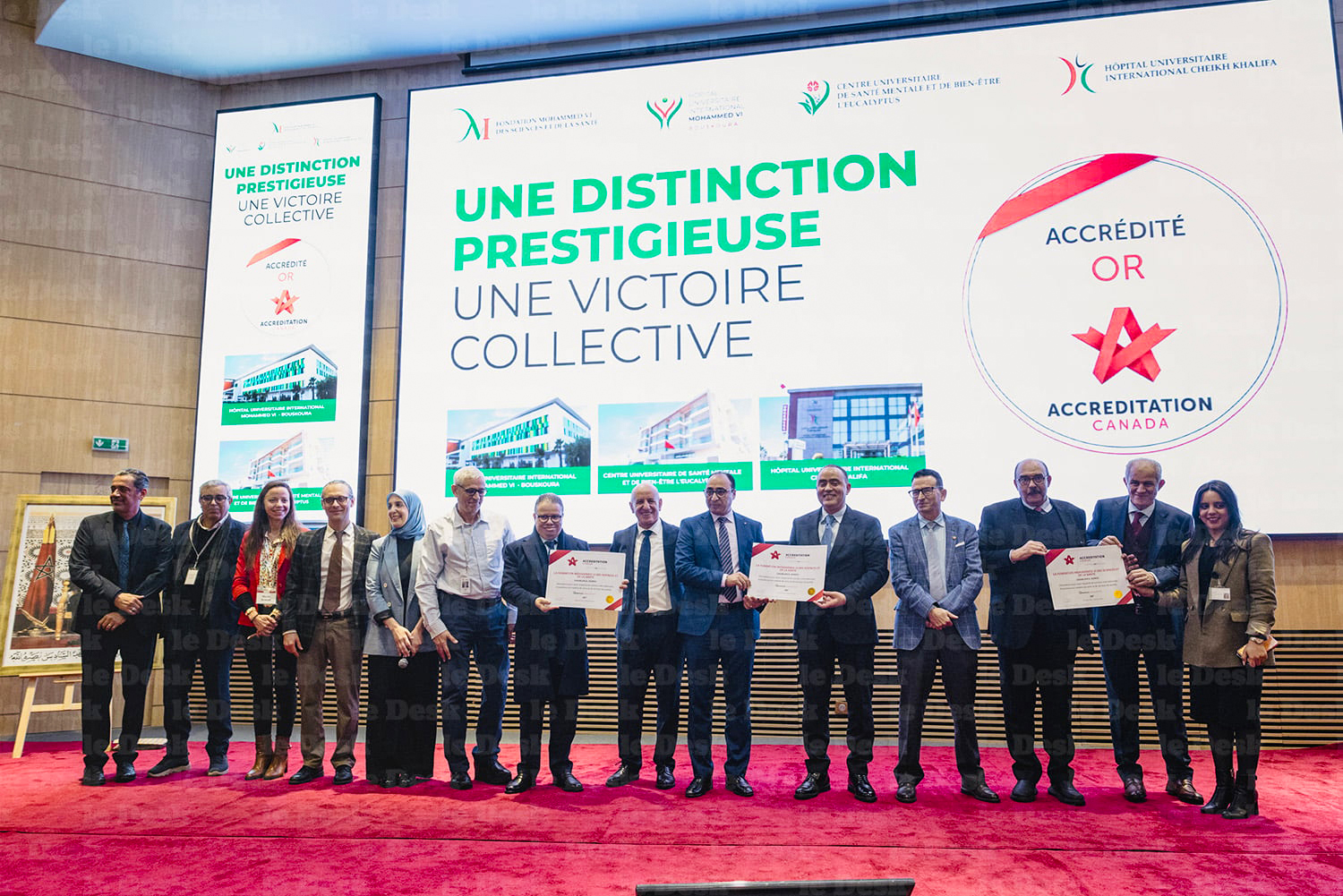 Les hôpitaux universitaires internationaux Mohammed VI de Bouskoura et Cheikh Khalifa décrochent l'Accreditation Canada – niveau Or, lors d’une cérémonie tenue le 22 janvier 2026 à Casablanca.