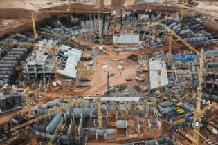 Le chantier du Grand Stade Hassan II, situé à Benslimane.