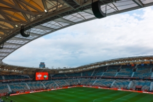 Dans l'enceinte du stade Al Medina, à Rabat.