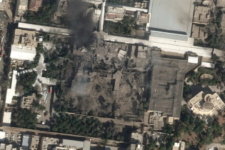Le complexe résidentiel du Guide suprême iranien, l’ayatollah Ali Khamenei, frappé par les bombes.