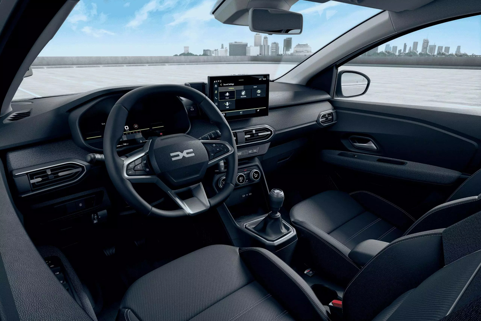 L'habitacle de la Dacia Sandero restylée. Crédit : Dacia