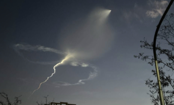 Image de missile attribué à une frappe iranienne.