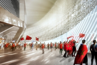 Grand Stade Hassan II. Vue d'artiste des abords