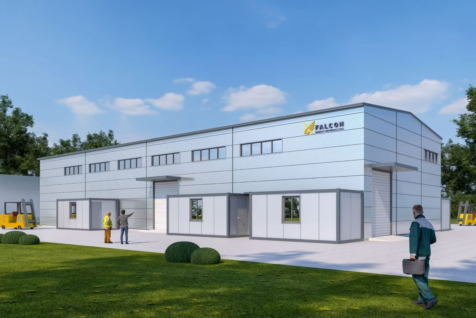 Une maquette numérique de l'usine pilote de Falcon Energy Materials à Jorf Lasfar.