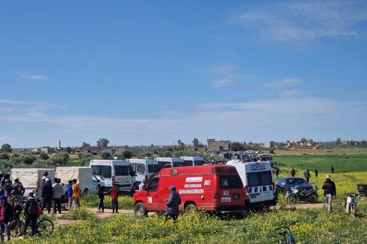 Des tensions entre habitants et forces de l'ordre dans la commune de Sidi Issa Ben Slimane, dans la province de Kelâa des Sraghna, le 24 mars 2026.