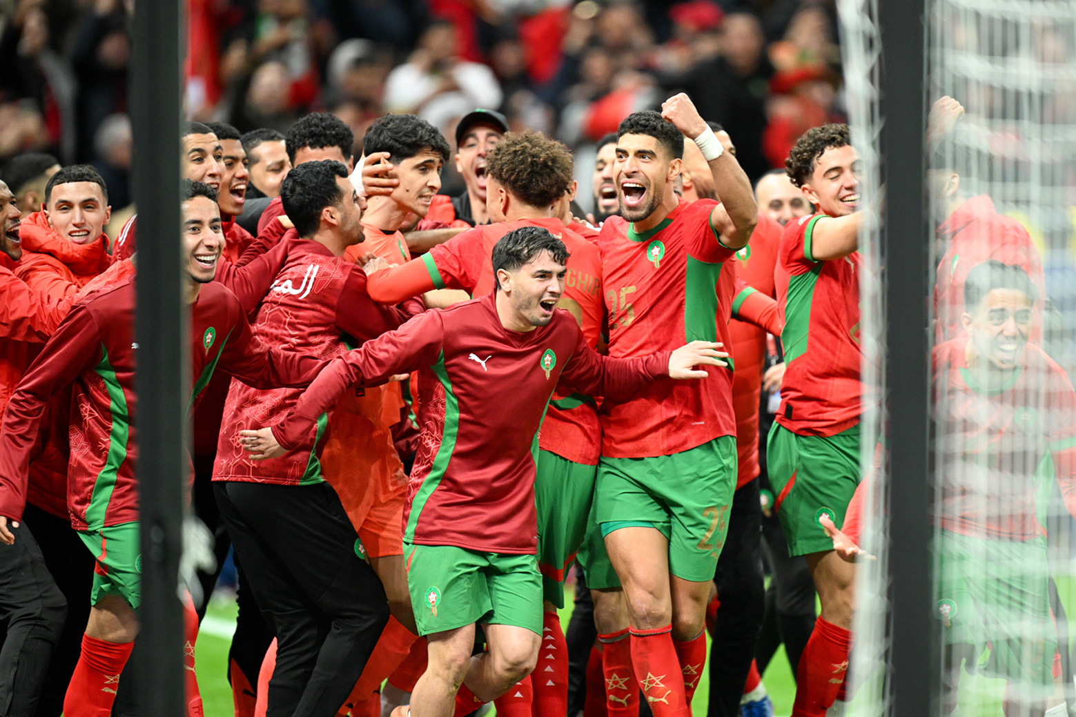 Les Lions de l'Atlas après leur qualification en finale de la CAN 2025 aux dépens du Nigéria.