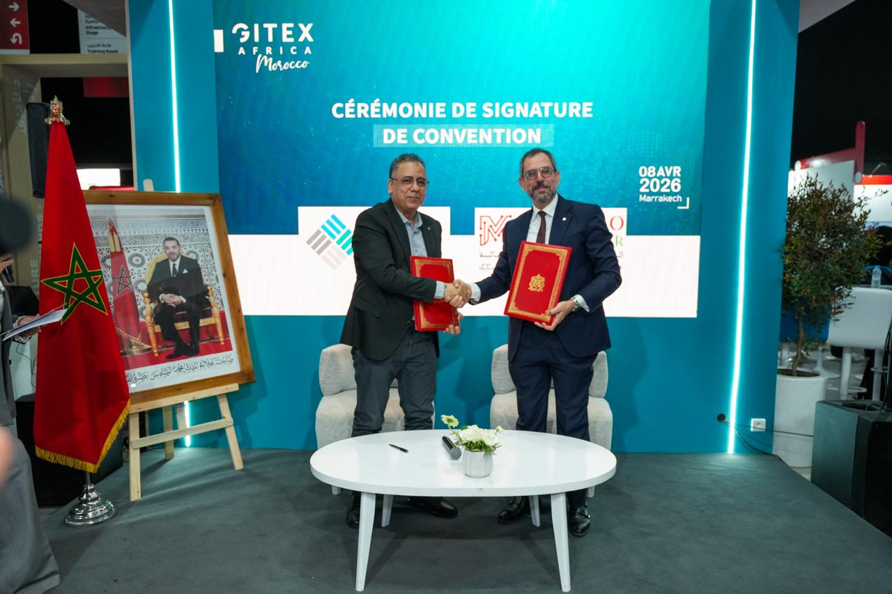 Said Jabrani, Directeur Général de Tamwilcom et Mustapha Lahlali, Directeur Exécutif du Morocco Fintech Center lors du Gitex Africa 2026