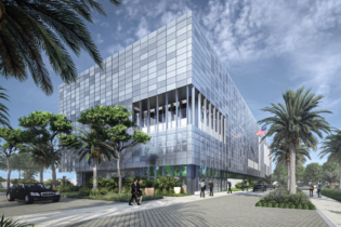 Une maquette numérique du nouveau consulat général des États-Unis à Casablanca Finance City.