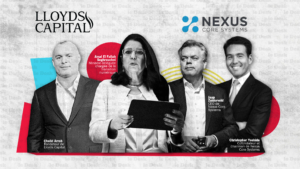 Amal El Fallah Seghrouchni, ministre déléguée chargée de la Transition numérique, Christopher Yoshida, co-fondateur et chairman de Nexus Core Systems, Jaap Zuiderveld, CEO de Nexus Core Systems et Chalid Arrab, fondateur de Lloyds Capital