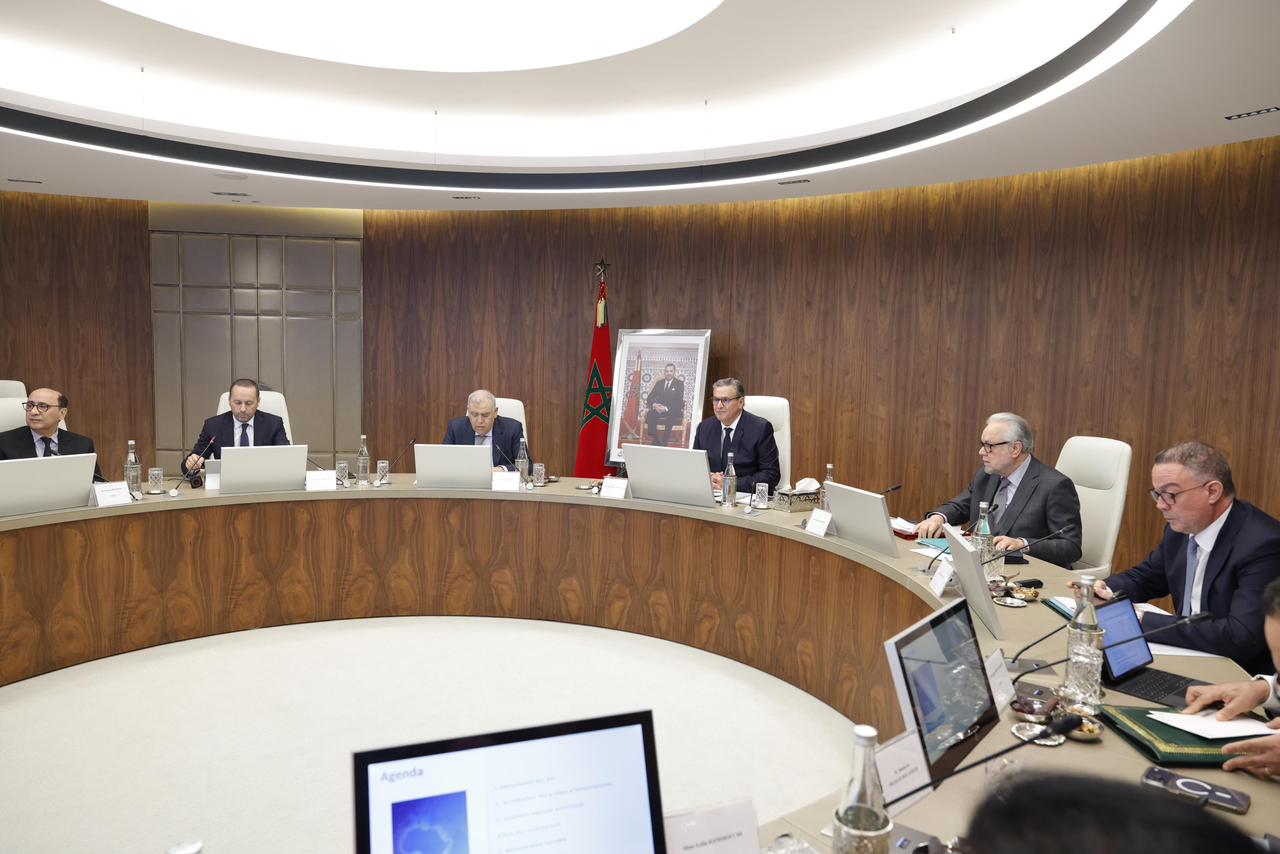 Lors de la réunion du Comité de pilotage de la réforme du système national de santé, présidé par le Chef du gouvernement, Aziz Akhannouch, le 14 avril à Rabat.