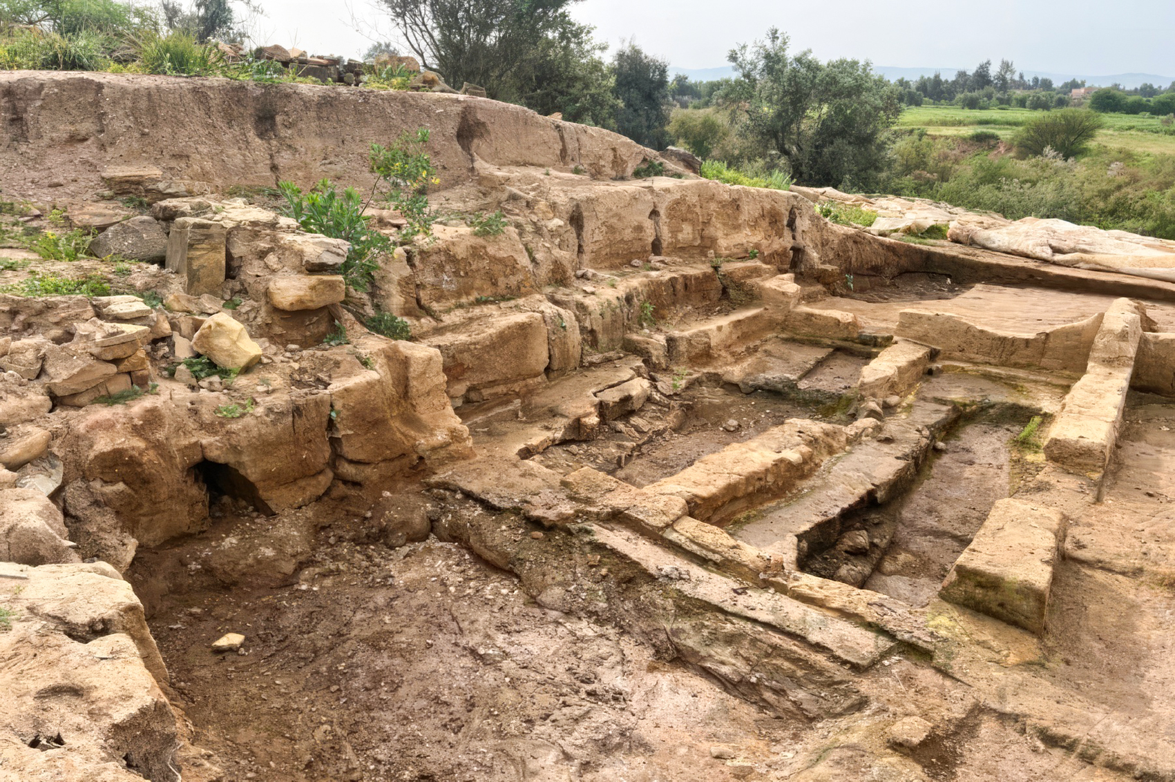 Le complexe thermal découvert sur le site de Rirha, près de Sidi Slimane.