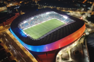 Vue aérienne du Stade Al Medina, à Rabat.