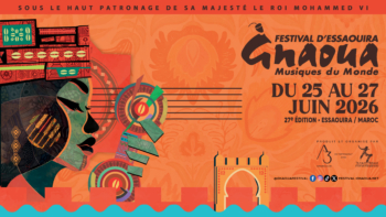 Visuel officiel de la 27e édition du Festival Gnaoua et Musiques du monde d’Essaouira, prévue du 25 au 27 juin 2026. Crédit : DR