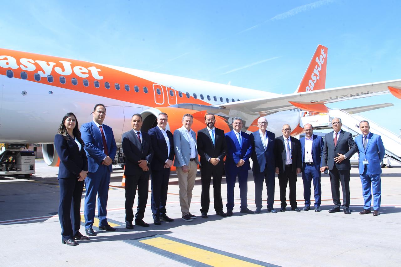 Lors de la cérémonie d'inauguration de la première base africaine d'EasyJet, à l'aéroport Marrakech-Menara, le 15 avril 2026.
