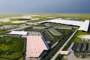 Une maquette numérique de la future gare LGV de l’aéroport Casablanca Mohammed V, conçue par le cabinet ALA Concept.