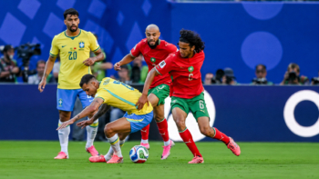 Lors du match Maroc-Brésil au Mondial
