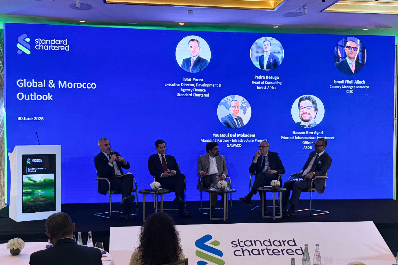 Lors de la conférence « Global & Morocco Outlook », organisée par Standard Chartered le 30 juin 2026 à Casablanca.