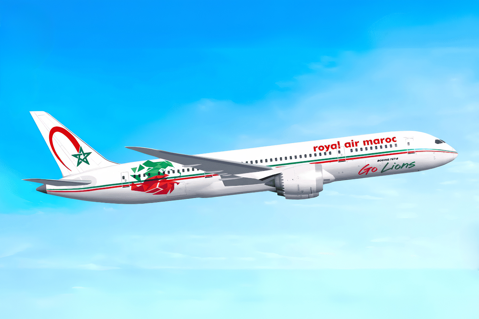 Un Boeing 787-8 Dreamliner Boeing de la compagnie Royal Air Maroc.