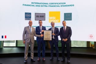 Lors de la cérémonie de remise de la certification financière MSI 20000 à Cosumar, à la Bourse de Paris, le 20 juillet 2026.