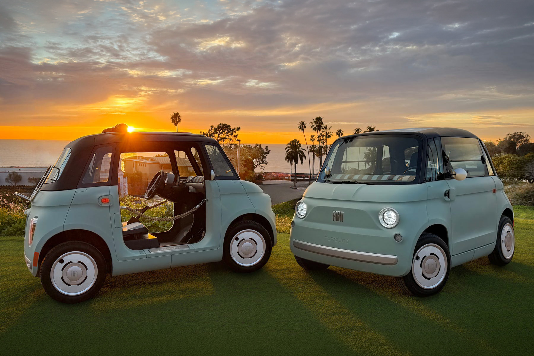 Les deux versions de la Fiat Topolino commercialisées aux États-Unis. Crédit : Fiat