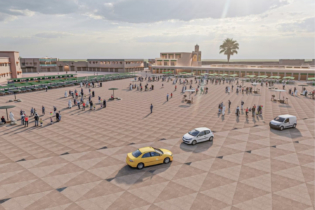Une maquette en 3D du réaménagement de la place Jemaa El Fna à Marrakech.